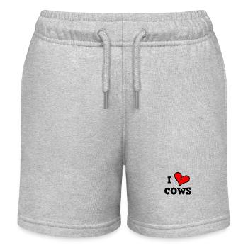 I love cows - Kids Organic Sweat Shorts by Stanley/Stella - heather grey - Front