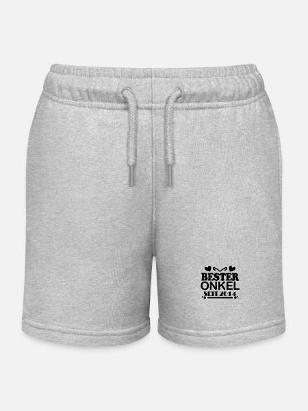 Bester Onkel seit 2014 - Kinder Organic Joggingshorts Mini Bolter von Stanley/Stella - Grau meliert