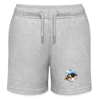 Igel fliegt auf Krähe - Kinder Organic Joggingshorts Mini Bolter von Stanley/Stella - Grau meliert - Vorne