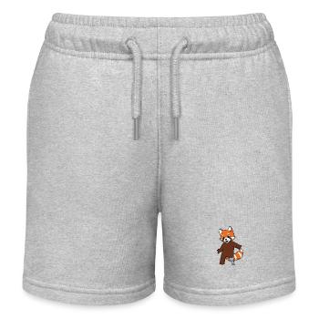 Roter Panda mit Beinprothese - Kinder Organic Joggingshorts Mini Bolter von Stanley/Stella - Grau meliert - Vorne