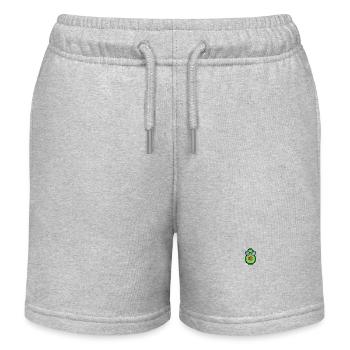 Avocado Nerd Glasses Pixel Design Pixel Art - Kids Organic Sweat Shorts by Stanley/Stella - heather grey - Front