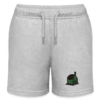 Gartenhaus Hütte Haus wohnen Immobilie bauen - Kinder Organic Joggingshorts Mini Bolter von Stanley/Stella - Grau meliert - Vorne