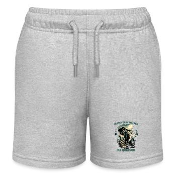 Laufen ohne Matsch ist Quatsch - Kinder Organic Joggingshorts Mini Bolter von Stanley/Stella - Grau meliert - Vorne