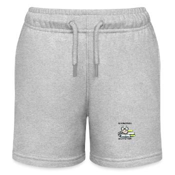 Bookworm Earthworm with the saying: So many - Kids Organic Sweat Shorts by Stanley/Stella - heather grey - Front