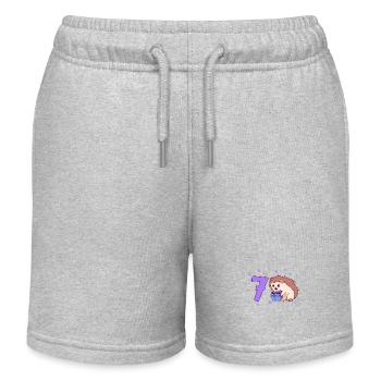 With Hedgehog - Children's Birthday 7 Years - Kids Organic Sweat Shorts by Stanley/Stella - heather grey - Front