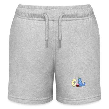 Mit Wolf - Kinder Geburtstag 6 Jahre - Kinder Organic Joggingshorts Mini Bolter von Stanley/Stella - Grau meliert - Vorne