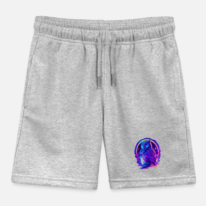 Mystisch leuchtende Eule Neon Synthwave Kinder Organic Joggingshorts Mini Bolter von Stanley/Stella