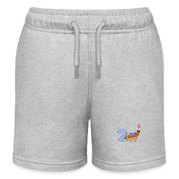 Mit Triceratops - Kinder Geburtstag 2 Jahre - Kinder Organic Joggingshorts Mini Bolter von Stanley/Stella - Grau meliert - Vorne