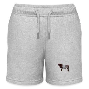 Zeichnung eines Shorthorn Rind - Kinder Organic Joggingshorts Mini Bolter von Stanley/Stella - Grau meliert - Vorne
