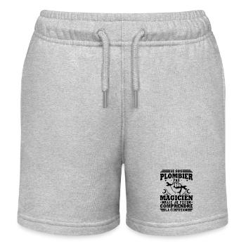 Je suis plombier - Short de jogging enfant bio Stanley/Stella - gris chiné - Devant