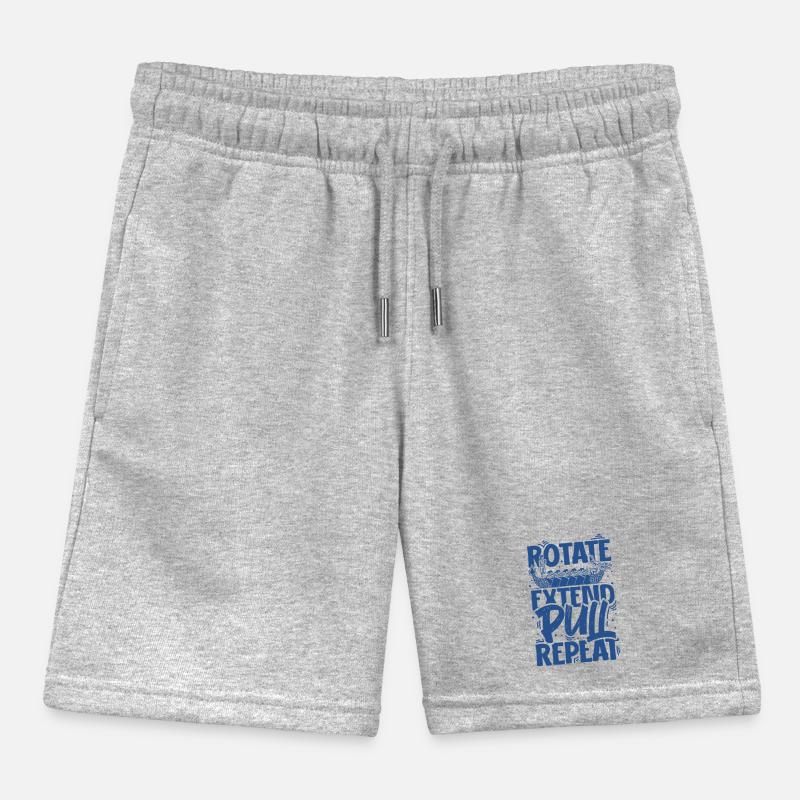Rotate Extend Pull Repeat - Dragon Boat Kids Organic Sweat Shorts by Stanley/Stella
