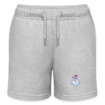 Garden gnome rides hare - Kids Organic Sweat Shorts by Stanley/Stella - heather grey - Front