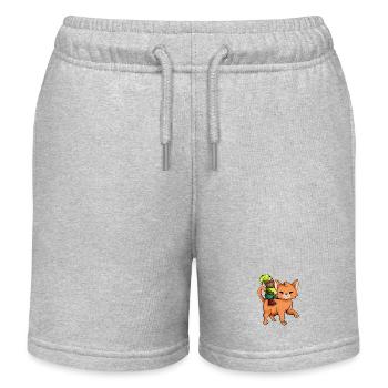 Gartenzwerg reitet Katze - Kinder Organic Joggingshorts Mini Bolter von Stanley/Stella - Grau meliert - Vorne