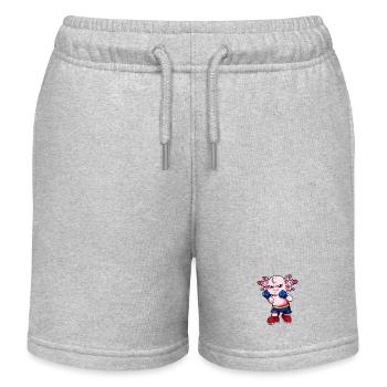 Comic Axolotl macht Karate - Kinder Organic Joggingshorts Mini Bolter von Stanley/Stella - Grau meliert - Vorne