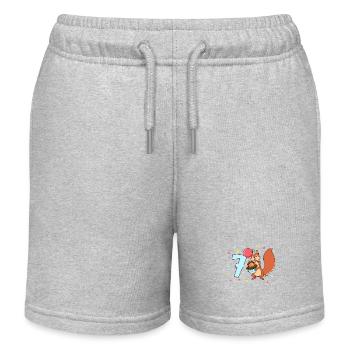 Avec écureuil - Anniversaire des enfants 7 ans - Short de jogging enfant bio Stanley/Stella - gris chiné - Devant