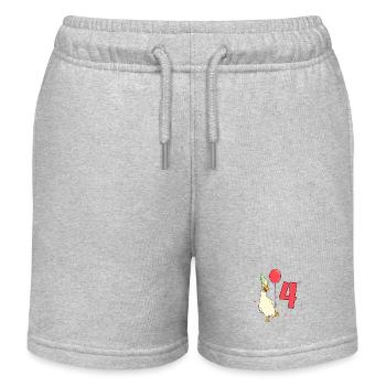 avec Laufenente - Anniversaire des enfants 4 ans - Short de jogging enfant bio Stanley/Stella - gris chiné - Devant