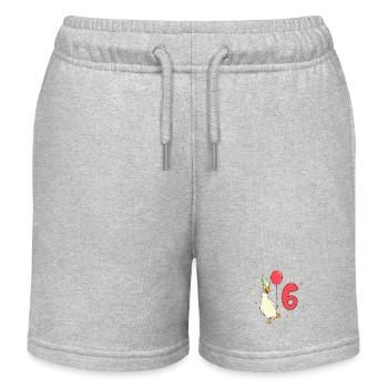 avec Laufenente - Anniversaire des enfants 6 ans - Short de jogging enfant bio Stanley/Stella - gris chiné - Devant