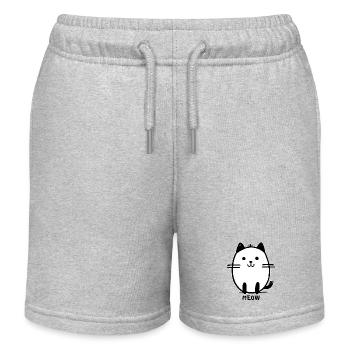 mignon dessin animé miaou chat - Short de jogging enfant bio Stanley/Stella - gris chiné - Devant