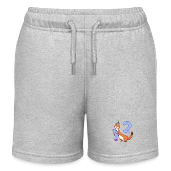 With weasel - children's birthday 2 years - Kids Organic Sweat Shorts by Stanley/Stella - heather grey - Front