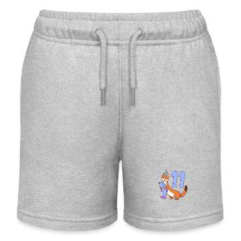 Avec belette - anniversaire des enfants 11 ans - Short de jogging enfant bio Stanley/Stella - gris chiné - Devant