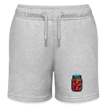 Bocal en verre avec des fraises - Short de jogging enfant bio Stanley/Stella - gris chiné - Devant