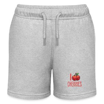 Kirschen Kawaii - Kinder Organic Joggingshorts Mini Bolter von Stanley/Stella - Grau meliert - Vorne