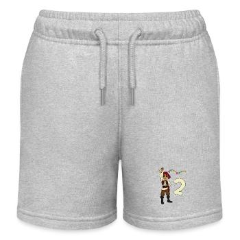 With Pirate - Boys Birthday 2 Years - Kids Organic Sweat Shorts by Stanley/Stella - heather grey - Front