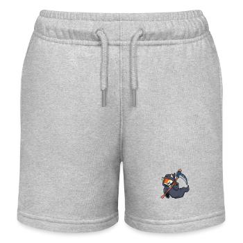 Niedlicher Fuchs Sensenmann - Kinder Organic Joggingshorts Mini Bolter von Stanley/Stella - Grau meliert - Vorne