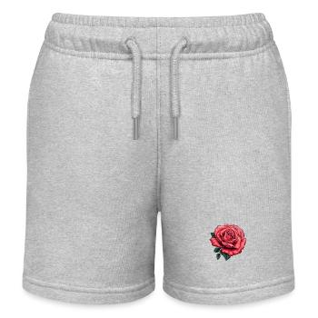 Fleur de rose - Short de jogging enfant bio Stanley/Stella - gris chiné - Devant