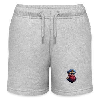 Matrose mit Bart - Kinder Organic Joggingshorts Mini Bolter von Stanley/Stella - Grau meliert - Vorne