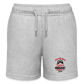 Ich hab mein spiel pausiert um hier zu sein - Kinder Organic Joggingshorts Mini Bolter von Stanley/Stella - Grau meliert - Vorne
