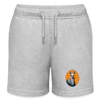 Lama / Tierwelt / spuken / Südamerika / Pelz - Kinder Organic Joggingshorts Mini Bolter von Stanley/Stella - Grau meliert - Vorne