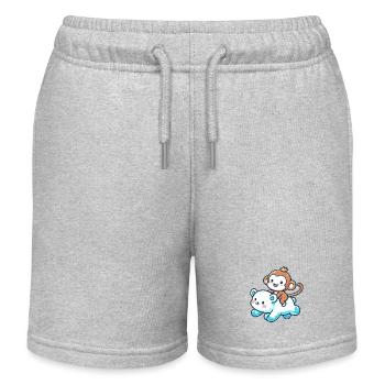 Eisbär Niedlich Begleiter Affe - Kinder Organic Joggingshorts Mini Bolter von Stanley/Stella - Grau meliert - Vorne