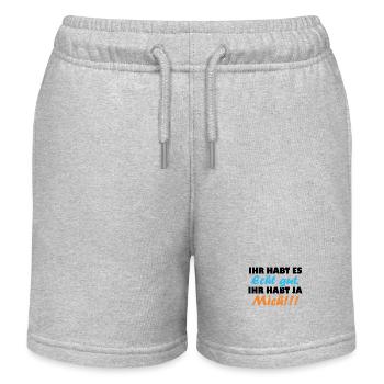 ihr habt es echt gut ihr habt ja mich - Kinder Organic Joggingshorts Mini Bolter von Stanley/Stella - Grau meliert - Vorne