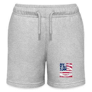 Flag Football USA Amerika Fahne American Football - Kinder Organic Joggingshorts Mini Bolter von Stanley/Stella - Grau meliert - Vorne