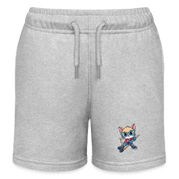 Eishockey Katze: Das süßeste Talent auf dem Eis! - Kinder Organic Joggingshorts Mini Bolter von Stanley/Stella - Grau meliert - Vorne