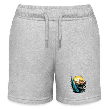 A Writing Pen and Nature - Kids Organic Sweat Shorts by Stanley/Stella - heather grey - Front