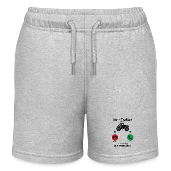 Mein Traktor Ruft An Und Ich Muss Gehen - Kinder Organic Joggingshorts Mini Bolter von Stanley/Stella - Grau meliert - Vorne