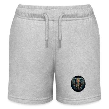 Éléphant Mandala bleu - Short de jogging enfant bio Stanley/Stella - gris chiné - Devant