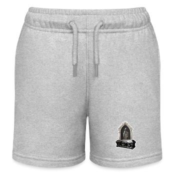 Sarg / Letzte Ruhestätte / Erde / Bestattung - Kinder Organic Joggingshorts Mini Bolter von Stanley/Stella - Grau meliert - Vorne