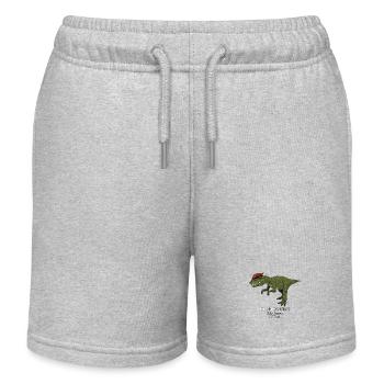 Realistische Zeichnung des Dilophosaurus - Kinder Organic Joggingshorts Mini Bolter von Stanley/Stella - Grau meliert - Vorne