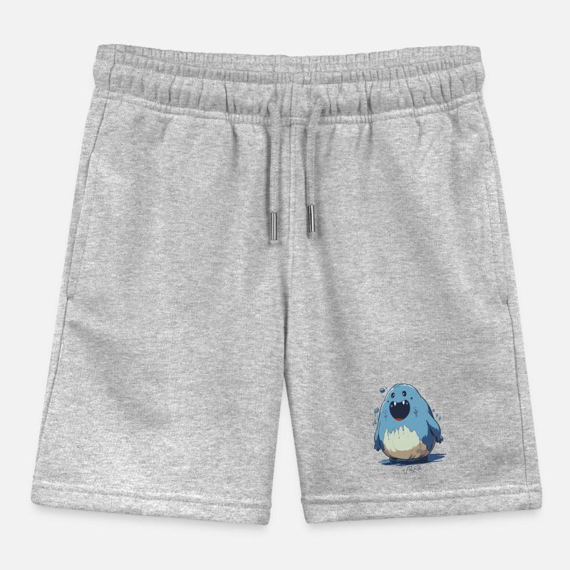 Cartoon Creature Funny Blob Kids Organic Sweat Shorts by Stanley/Stella