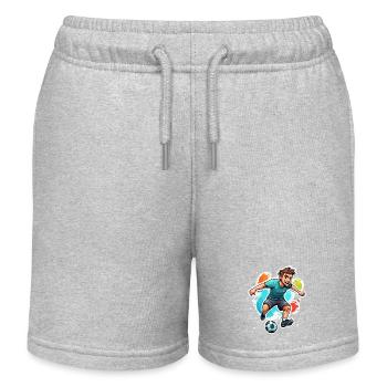 Footballer / Soccer / Pitch / Team - Kids Organic Sweat Shorts by Stanley/Stella - heather grey - Front