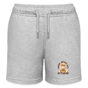 Niedliche Kapern Hengstfohlen - Kinder Organic Joggingshorts Mini Bolter von Stanley/Stella - Grau meliert - Vorne