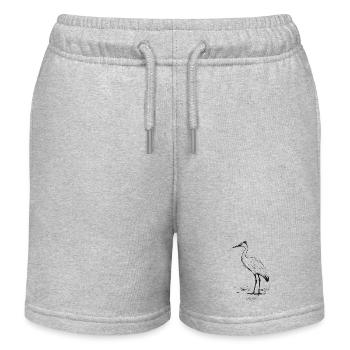 Grand oiseau sur échasses comme une grue - Short de jogging enfant bio Stanley/Stella - gris chiné - Devant
