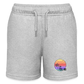Chill out Sommermotiv mit Palme im Sonnenuntergang - Kinder Organic Joggingshorts Mini Bolter von Stanley/Stella - Grau meliert - Vorne