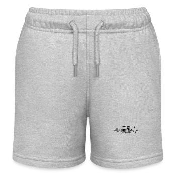 Drums Heartbeat - Kids Organic Sweat Shorts by Stanley/Stella - heather grey - Front