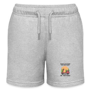 What happens on the Road stay on the Road - Kids Organic Sweat Shorts by Stanley/Stella - heather grey - Front