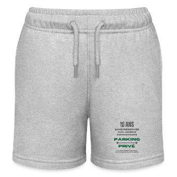 cadeau homme, femme, humour, t-shirt humoristique - Short de jogging enfant bio Stanley/Stella - gris chiné - Devant