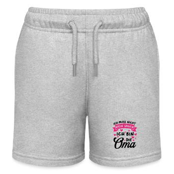 Ich Muss Nicht Nein Sagen Ich Bin Die Oma - Kinder Organic Joggingshorts Mini Bolter von Stanley/Stella - Grau meliert - Vorne